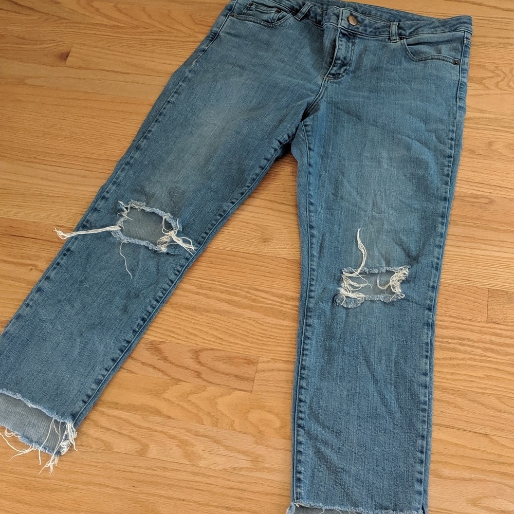 Asos step-hem worn knee denim